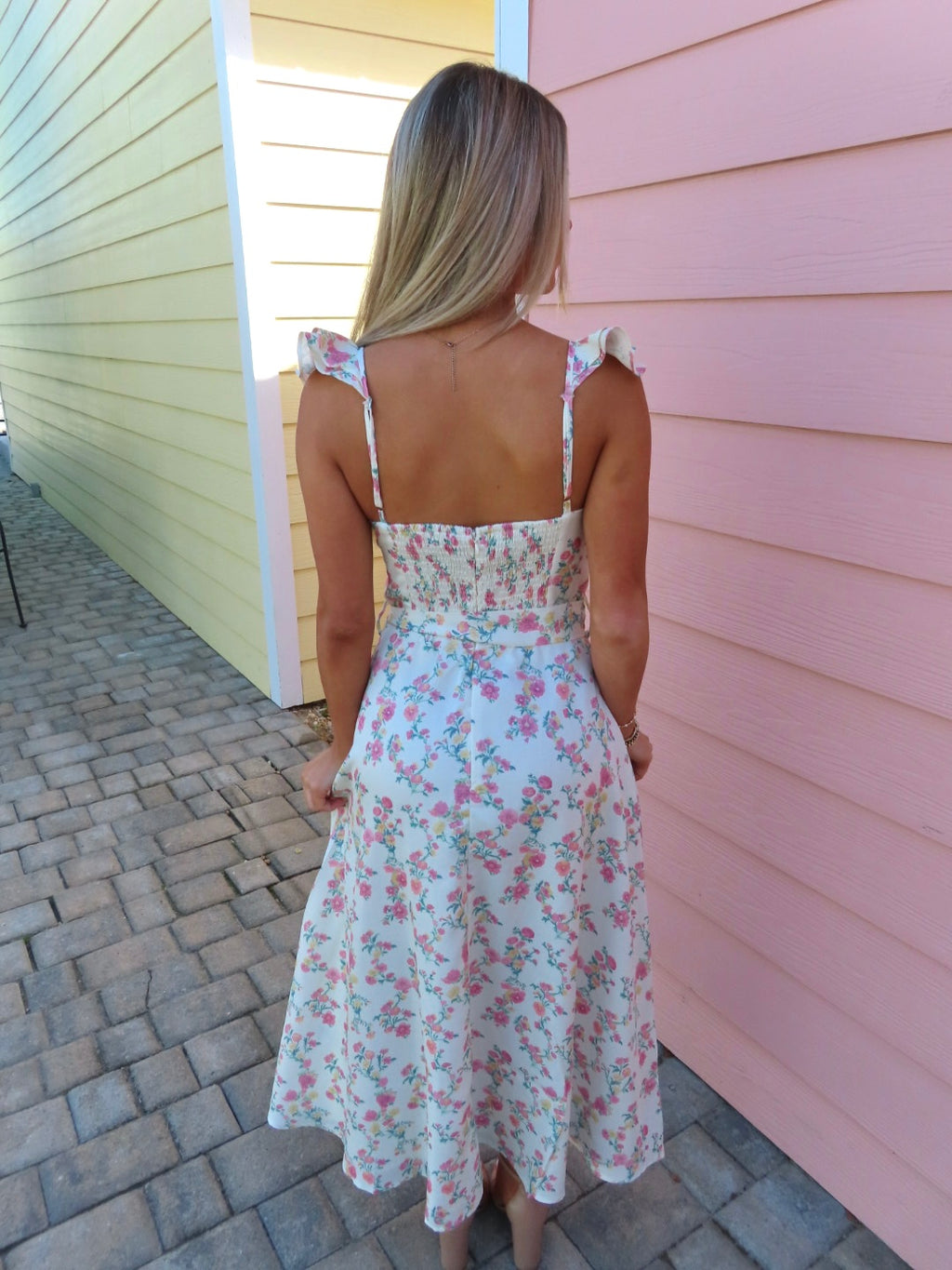 Elegant Blooms Midi Dress