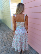 Elegant Blooms Midi Dress