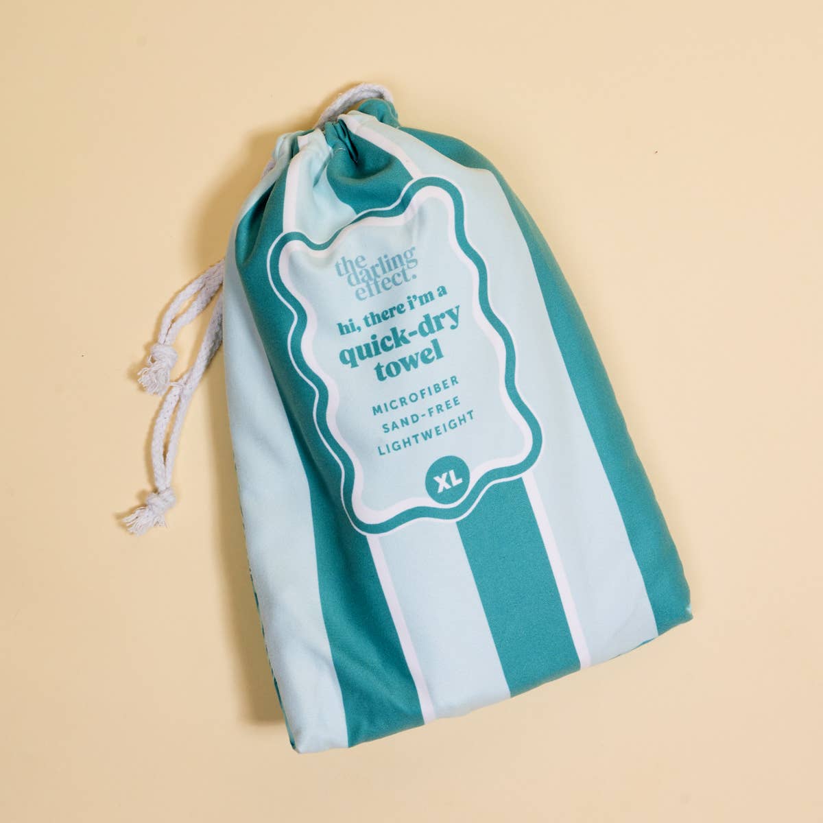 XL Quick-Dry Beach Towel–Sicily Stripes Teal