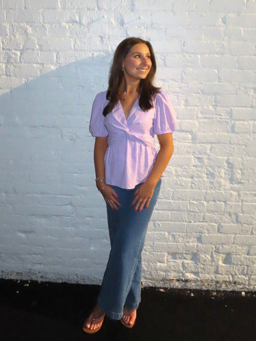 Sunny Stripe Babydoll Blouse