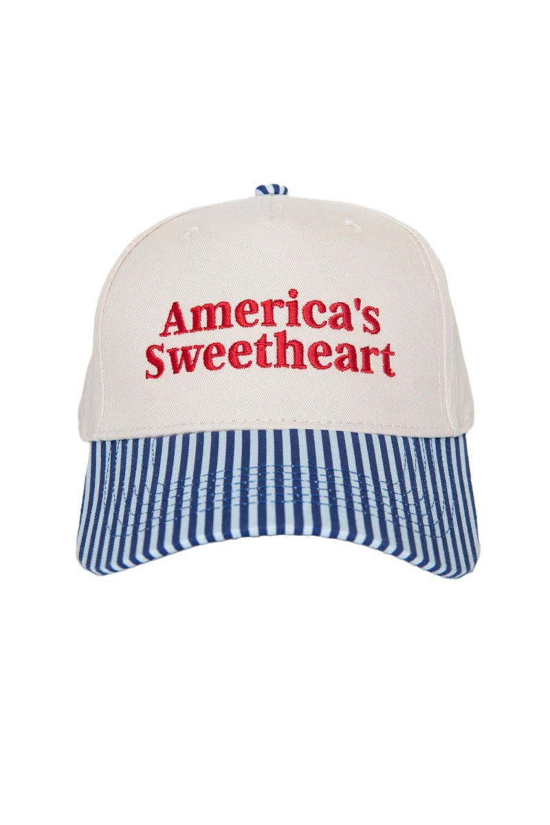 America's Sweetheart Hat: Navy Blue and Light Blue