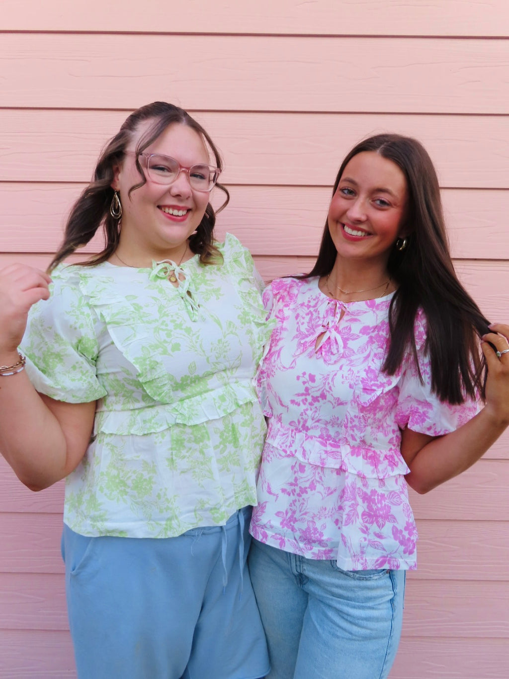 Ribboned & Ruffled Blouse - Pink