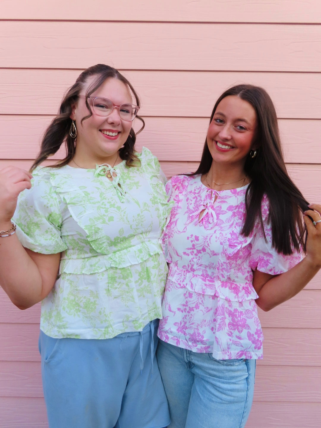 Ribboned & Ruffled Blouse - Pink