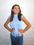 Lace Ruffled Babydoll Top