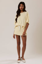 Sunny Days Skort Set: Yellow/White Stripe