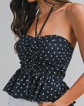 Polka Dot Peplum Top