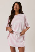 Sunny Days Skort Set: Pink/White Stripe