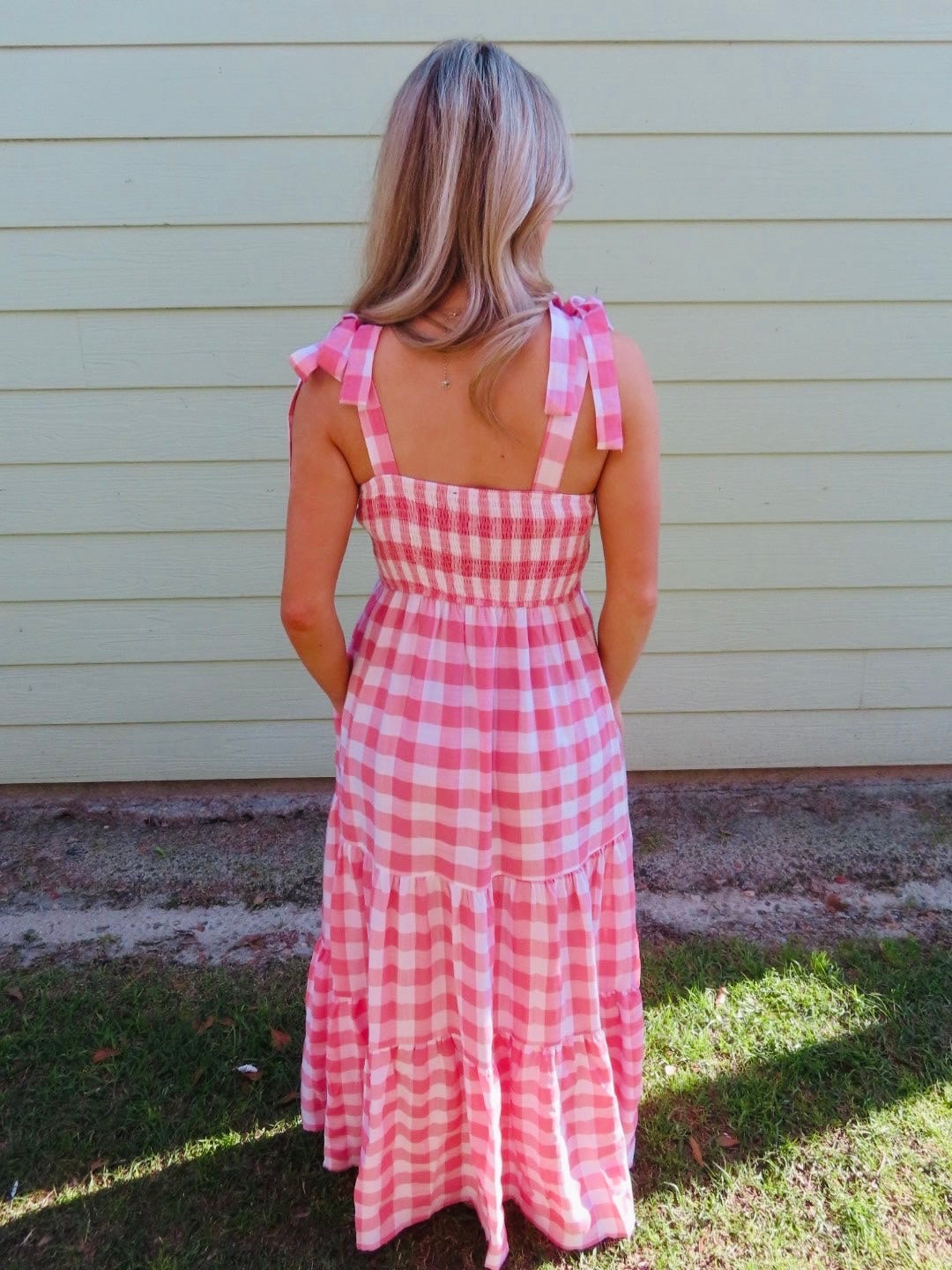 Pink Gingham Maxi