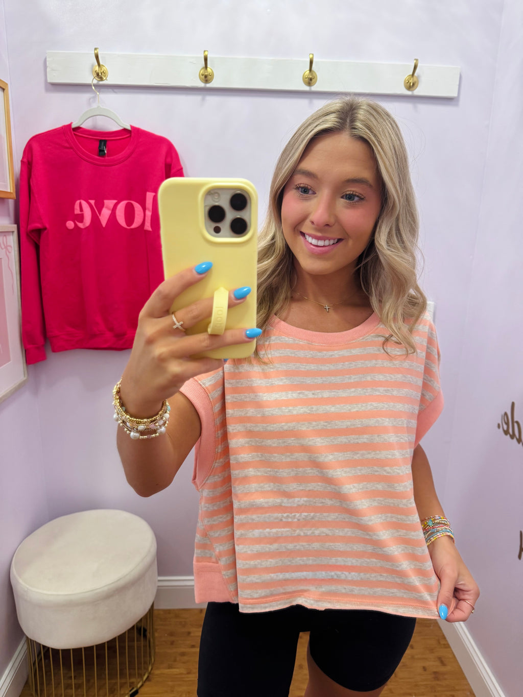 Peach Active Top