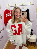 REVERSIBLE Georgia Split-Neck GREY SWEATSHIRT