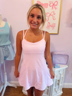 Gingham Print - Double Layered Active Dress