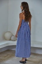 Sun & Sand Strapless Maxi: Denim Blue