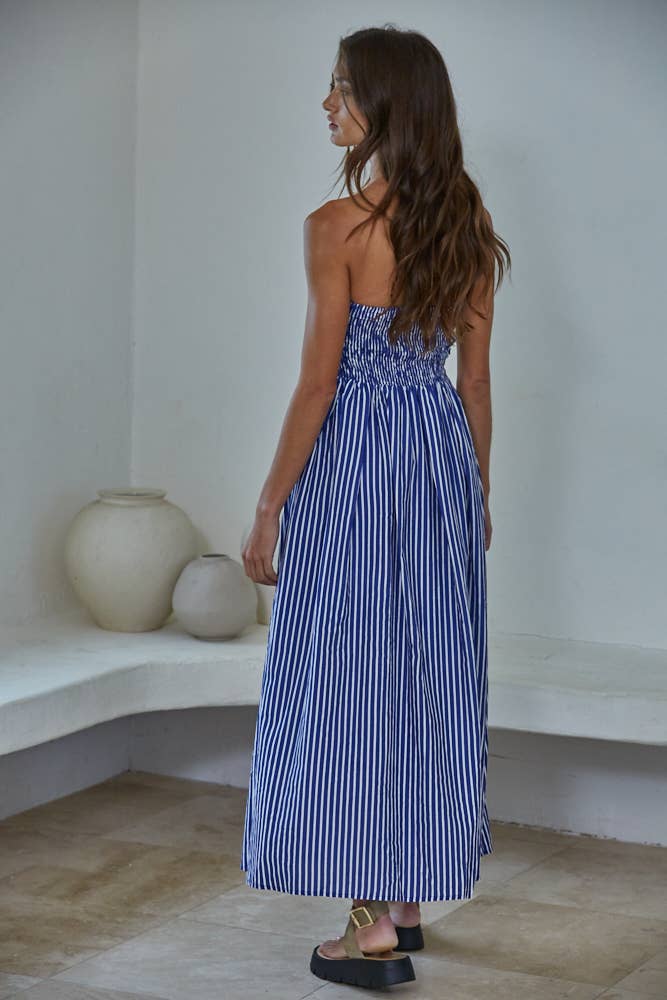 Sun & Sand Strapless Maxi: Denim Blue