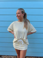 Sunny Days Skort Set: Yellow/White Stripe