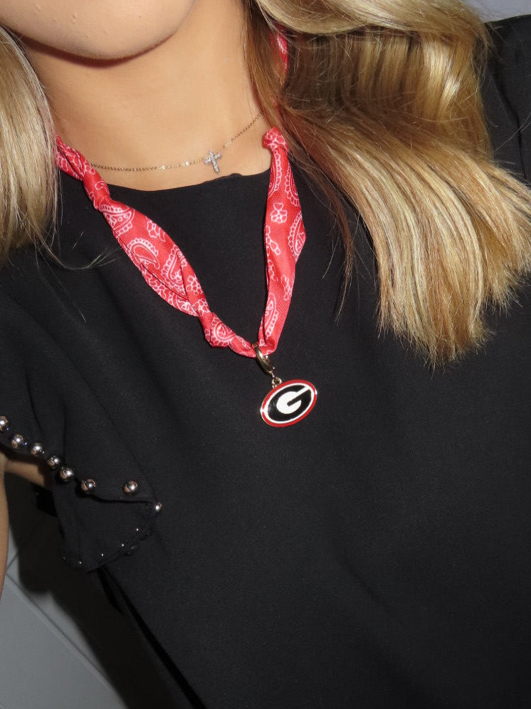 UGA Bandana Scarf Necklace