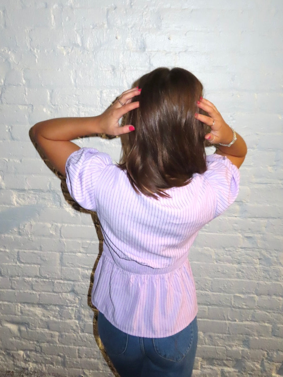 Sunny Stripe Babydoll Blouse