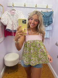 Floral Printed Babydoll Tank