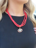 UGA Multi-Strand Beaded Necklace