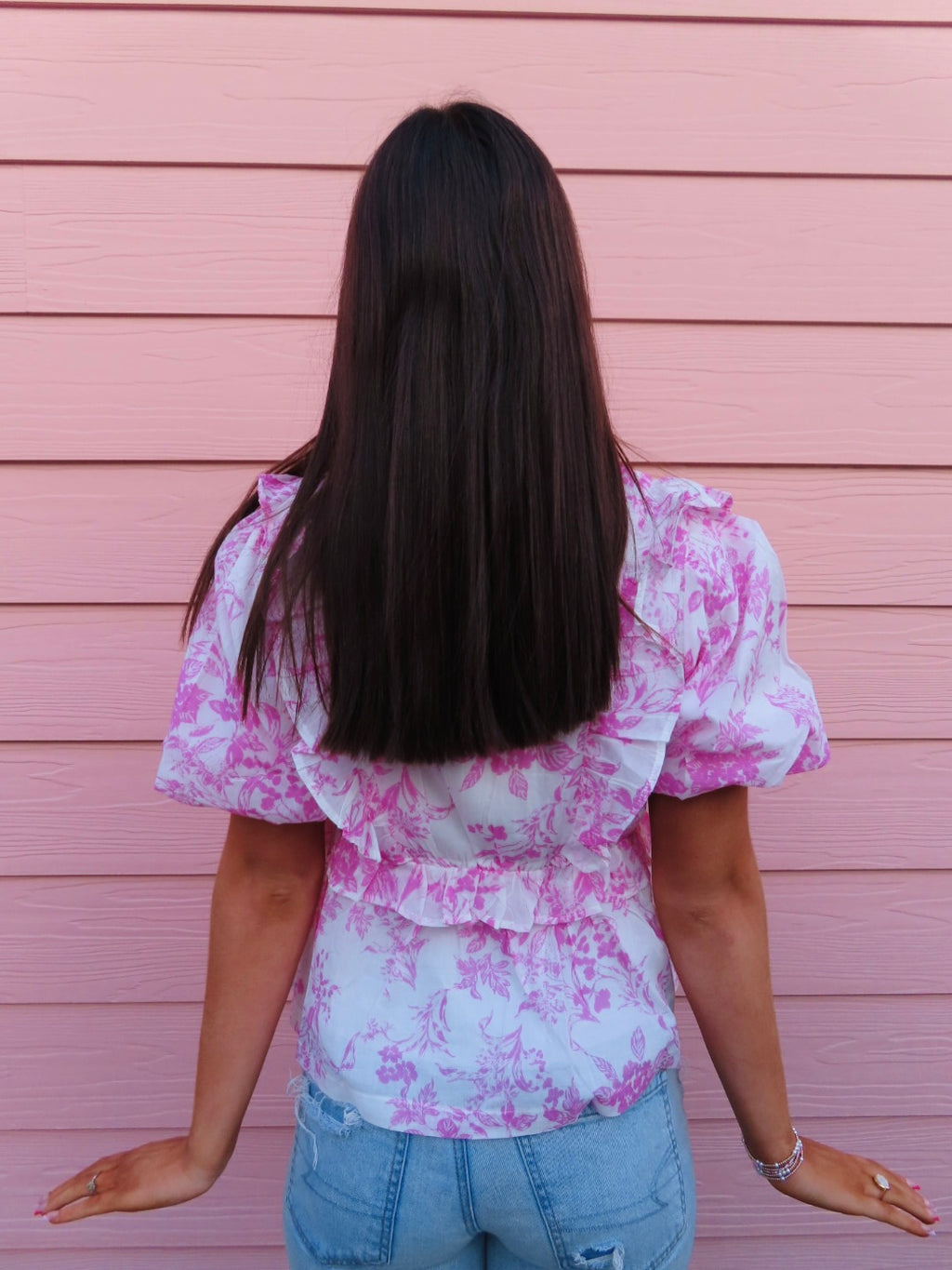 Ribboned & Ruffled Blouse - Pink