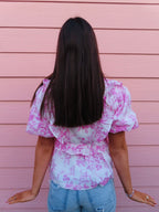 Ribboned & Ruffled Blouse - Pink
