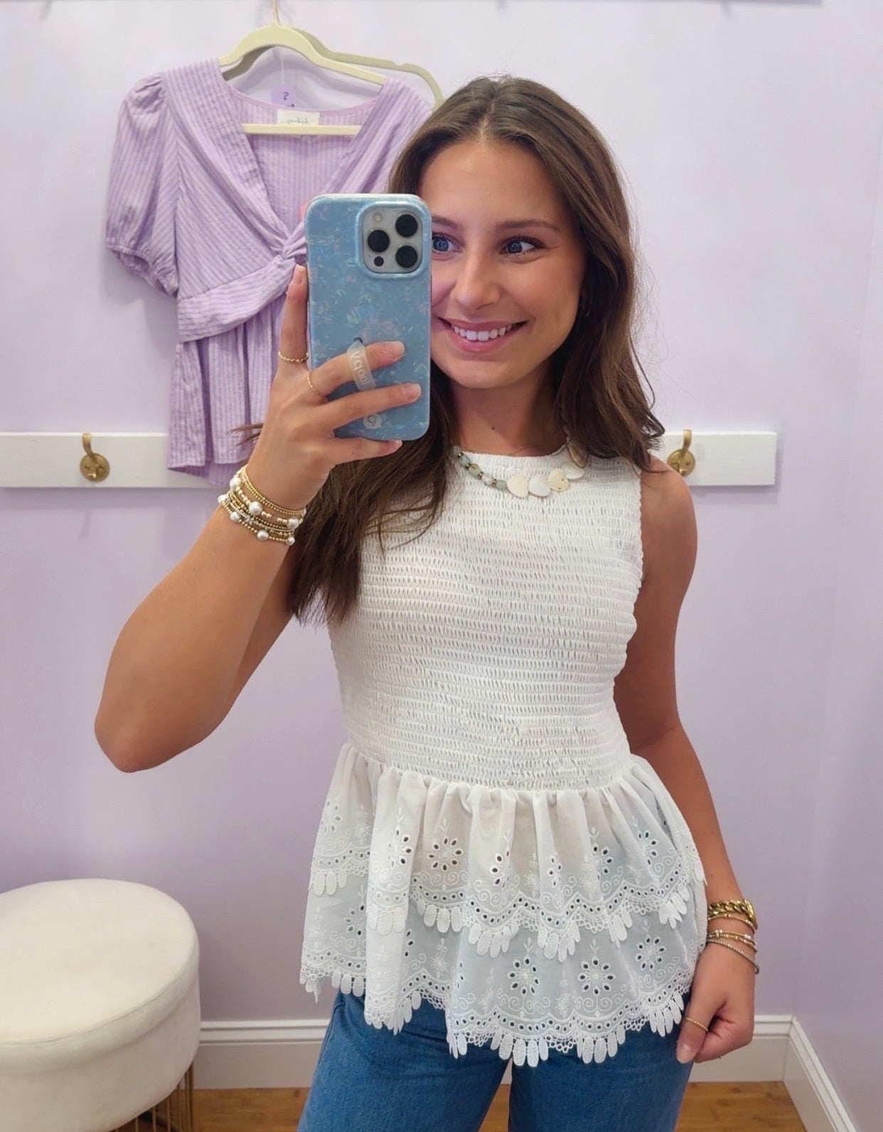 White Laced Top
