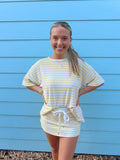 Sunny Days Skort Set: Yellow/White Stripe