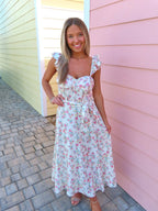 Elegant Blooms Midi Dress
