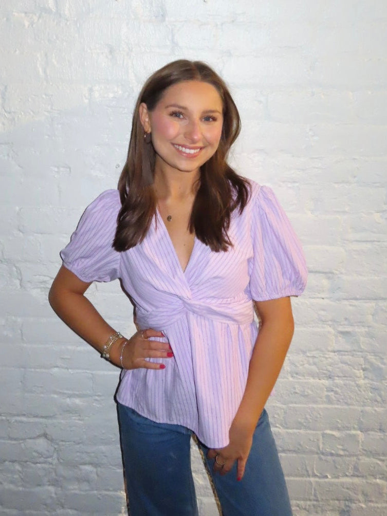 Sunny Stripe Babydoll Blouse