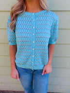 Bashful in Blue Cardigan