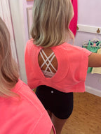 Coral Open Back Top
