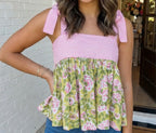 Floral Printed Babydoll Tank