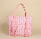 Fancy Pink Quilted Tote Bag