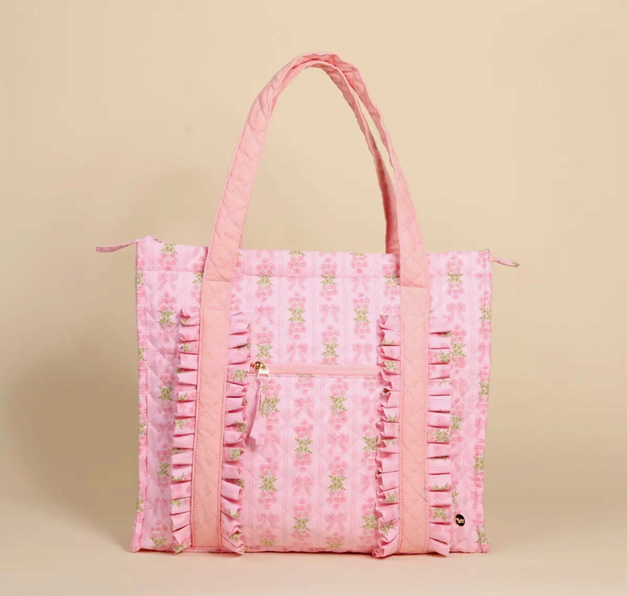 Fancy Pink Quilted Tote Bag