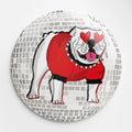 Heart Eye DISCO DAWG button
