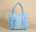 Fancy Blue Quilted Tote Bag