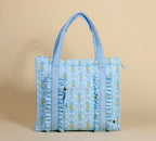 Fancy Blue Quilted Tote Bag