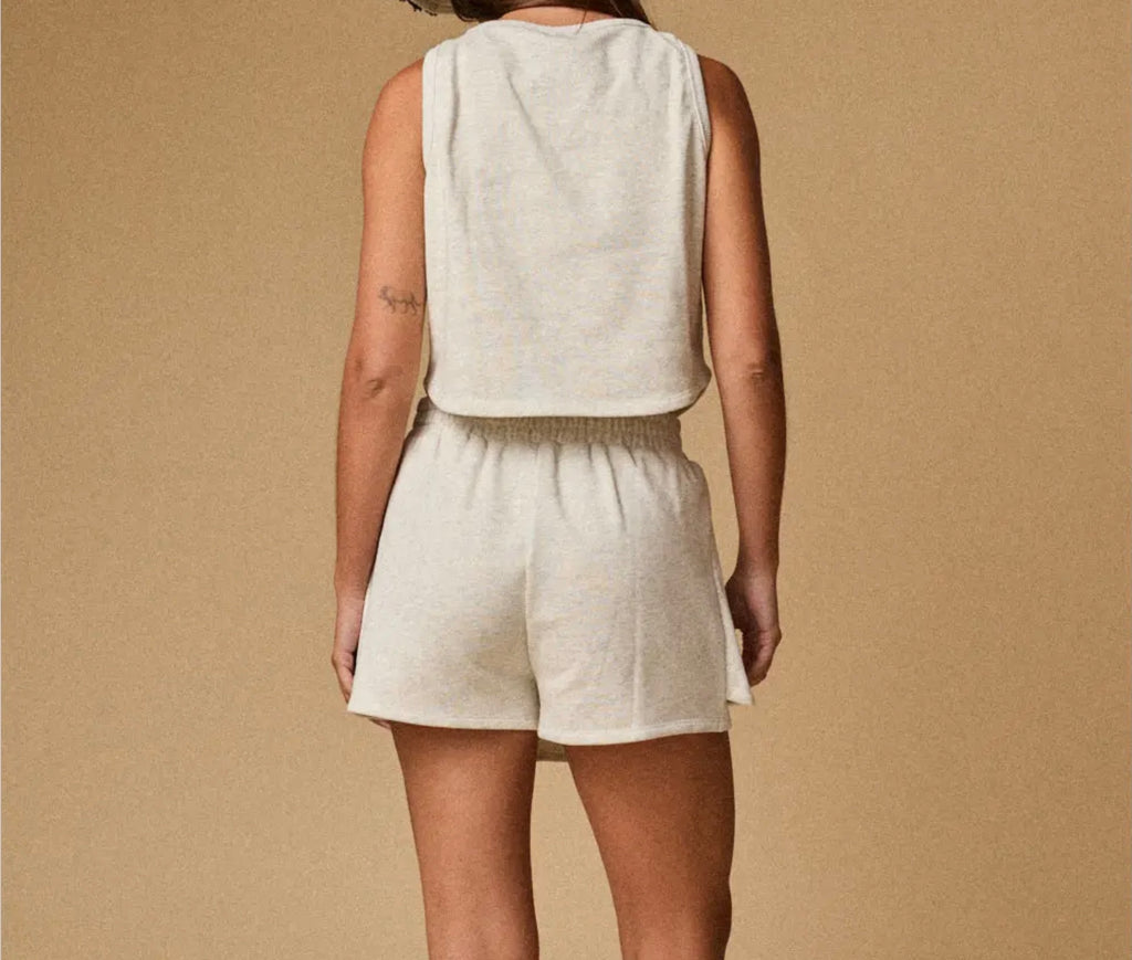 Tennis Skort Set - White Melange