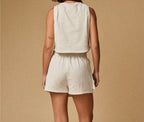 Tennis Skort Set - White Melange