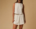 Tennis Skort Set - White Melange