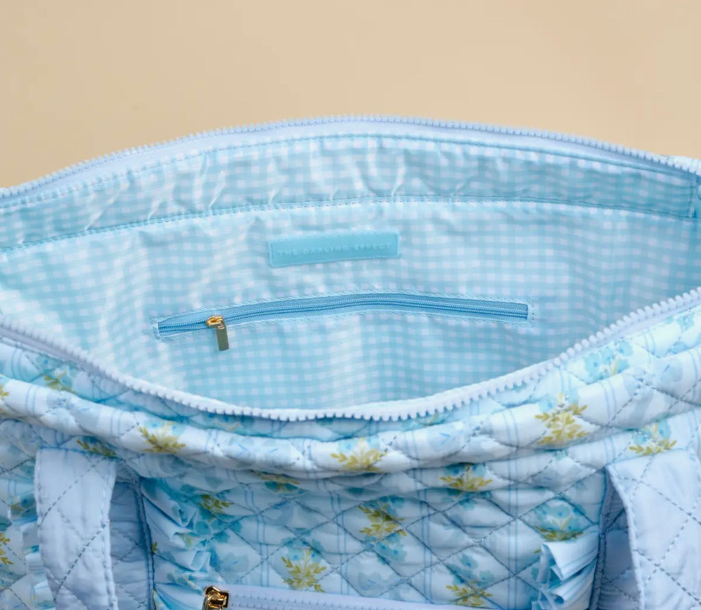 Fancy Blue Quilted Tote Bag