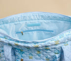 Fancy Blue Quilted Tote Bag
