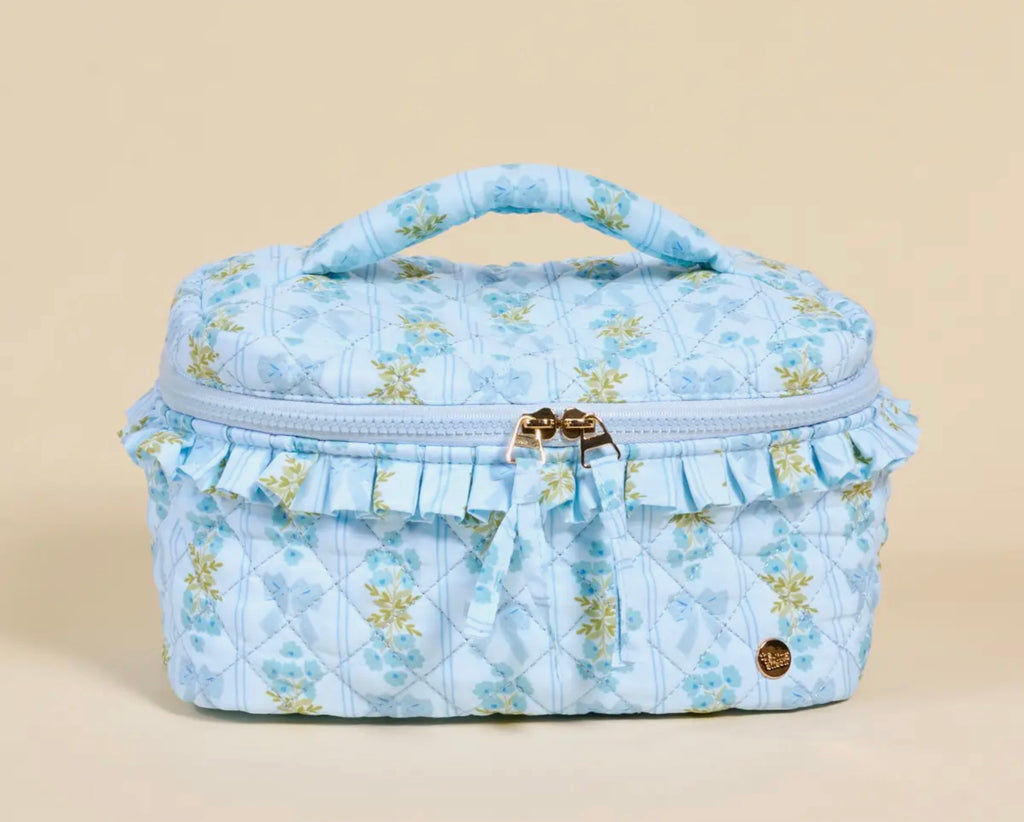 Quilted Cosmetic Bag - Fancy Blue