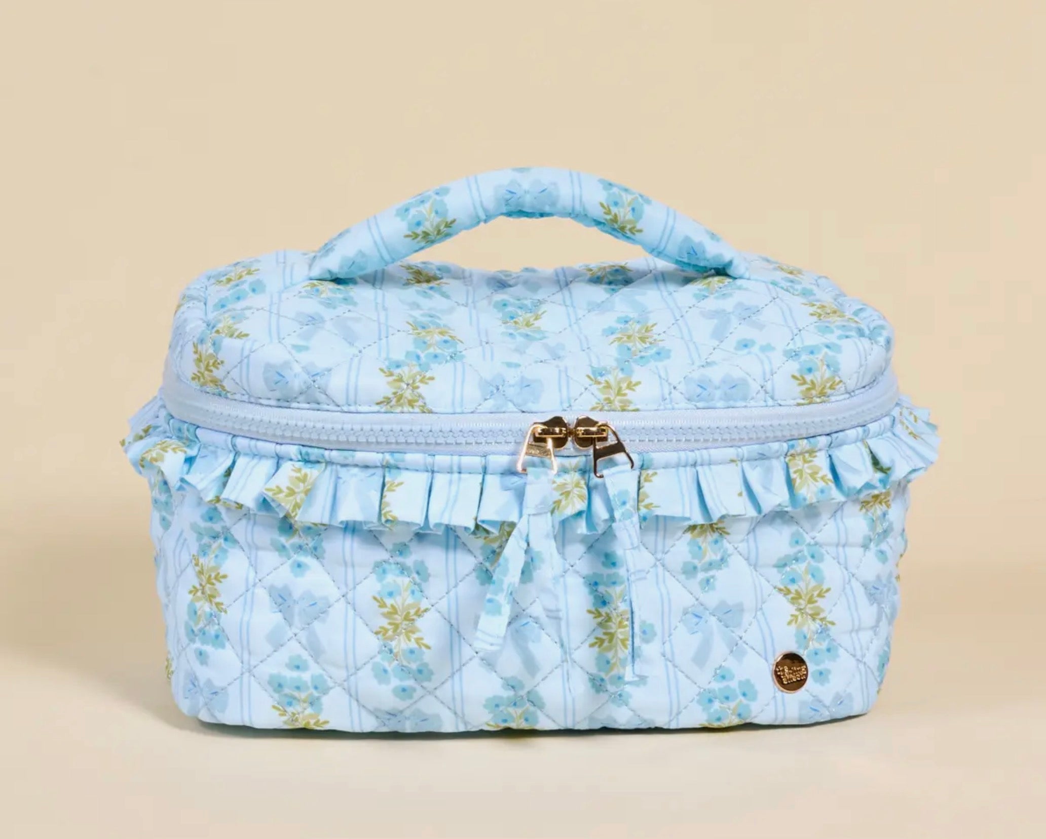 Quilted Cosmetic Bag - Fancy Blue