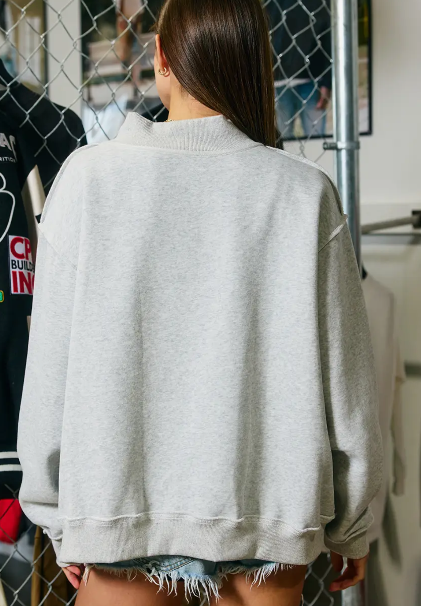 GEORGIA Mockneck - Heather Grey