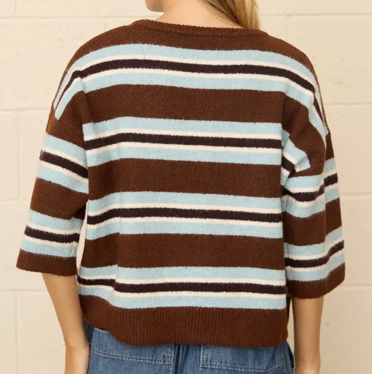 Brown & Blue - Striped Cardigan