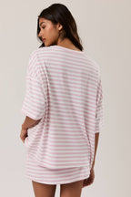Sunny Days Skort Set: Pink/White Stripe