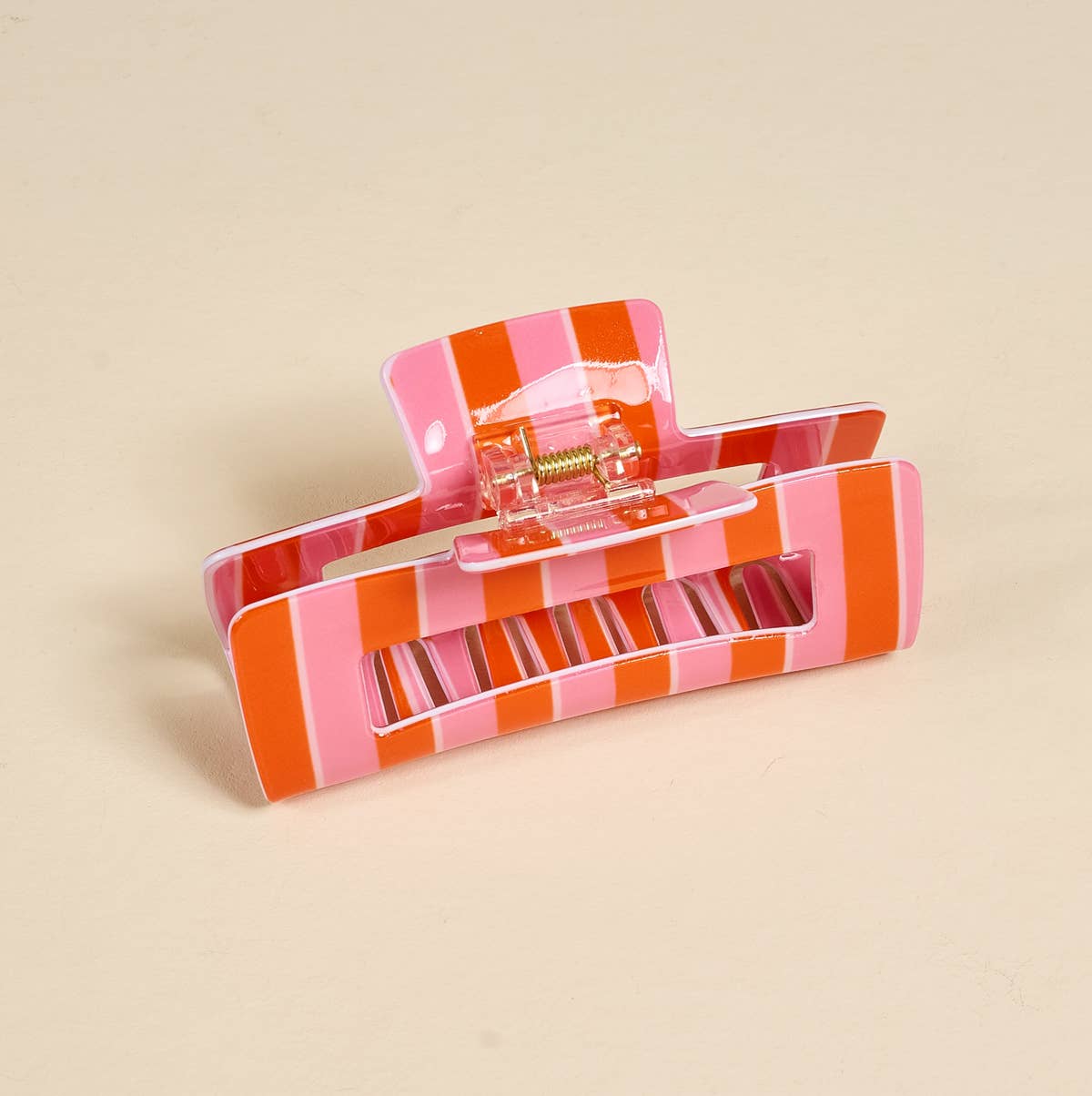 Claw Clip – Sicily Stripes Pink