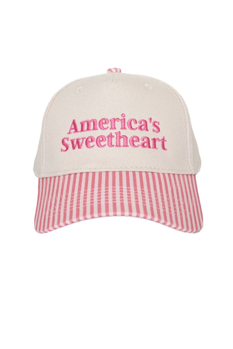America's Sweetheart Hat: Pink and Light Pink Stripe